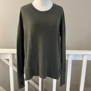 Athleta Coaster Luxe Pullover Sweatshirt Oversized Size XS Color: Olive Green